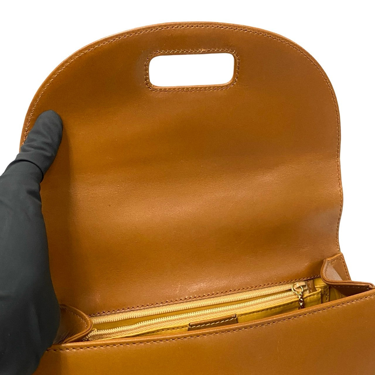 GUCCI Shoulder Bag leather Brown Bamboo