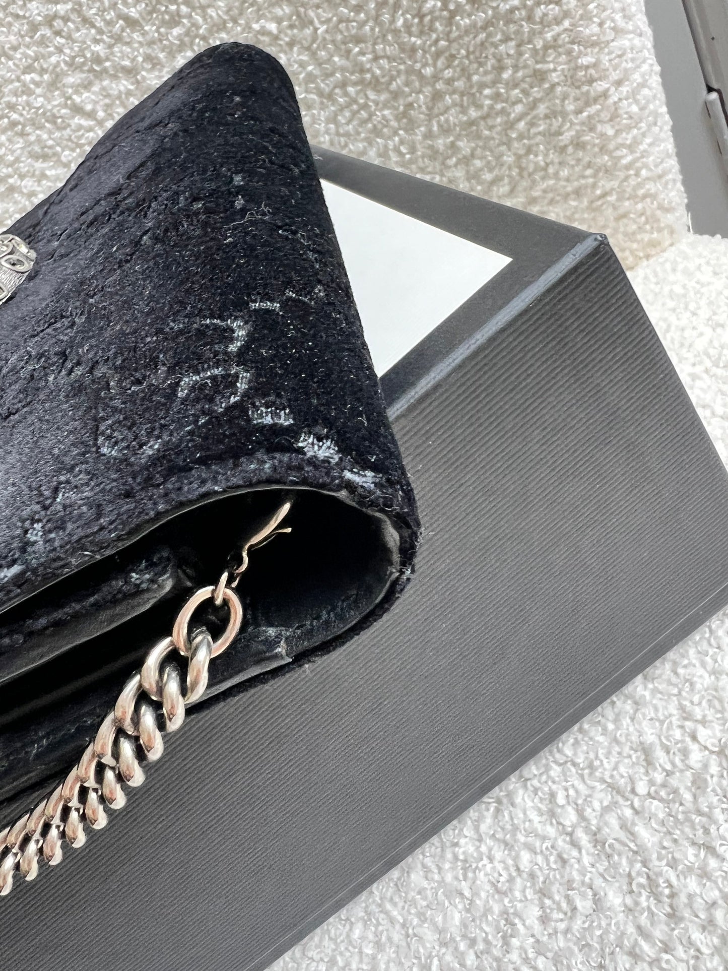 Gucci Black Velvet Dionysus Mini Chain Bag