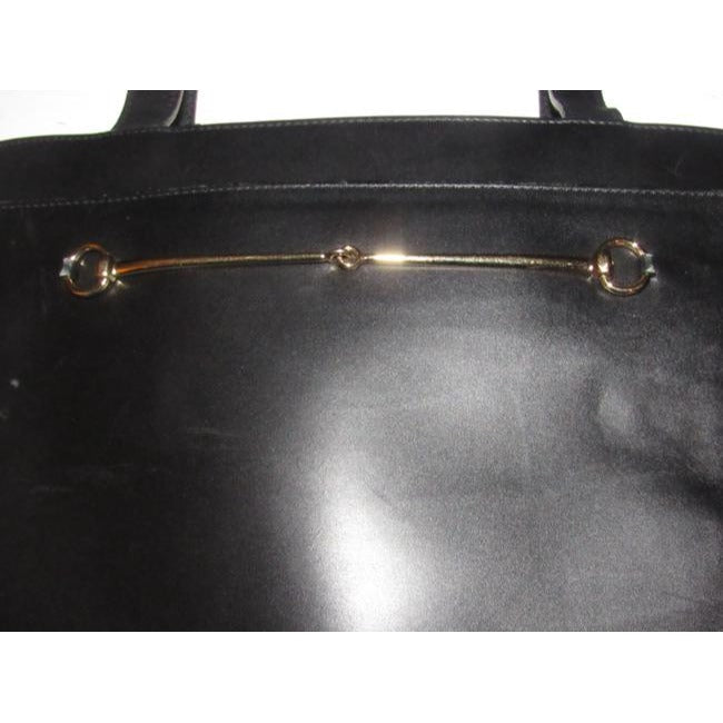 Gucci Tom Ford Era Black Leather Skinny Horse-bit Tote Bag