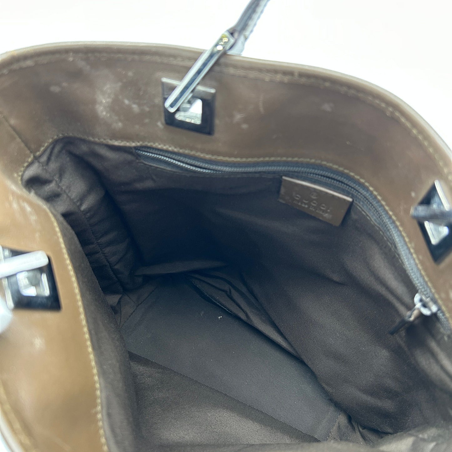Gucci GG Canvas Tote Bag Brown Cloth gu9913bd