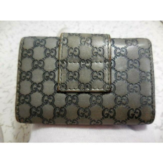 Gucci Silver Large G Print Leather Key Holder Wallet