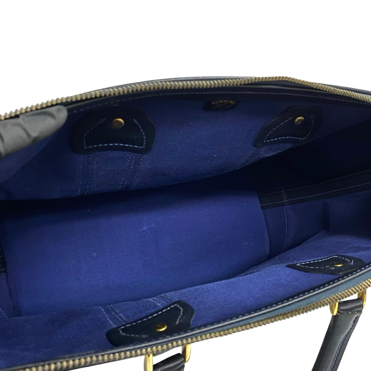 GUCCI Handbag leather Navy Sherry line