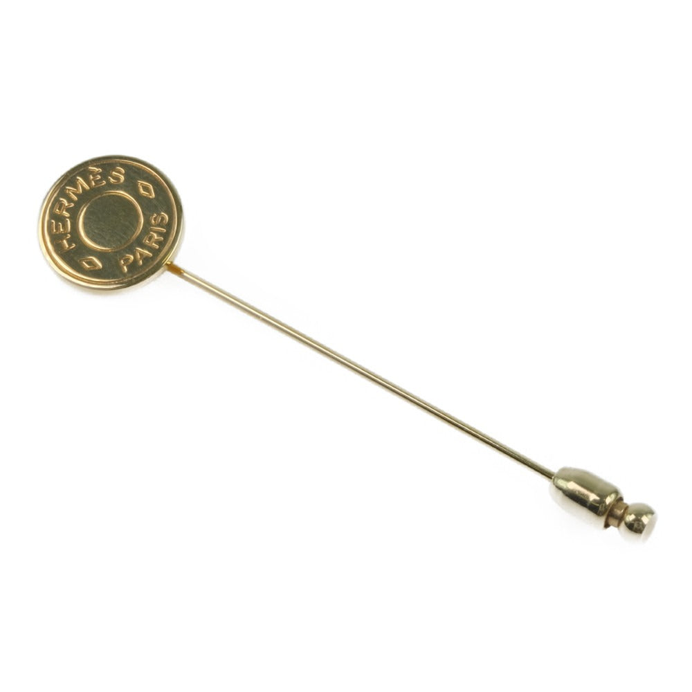 HERMES Brooch Plated Gold gold Pin Brooch Serie Women(Unisex) Used