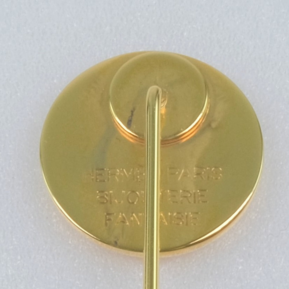 HERMES Brooch Plated Gold gold Pin Brooch Serie Women(Unisex) Used
