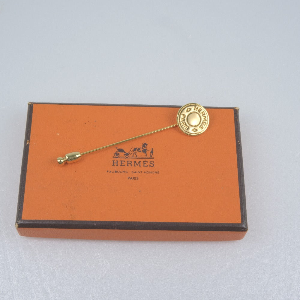 HERMES Brooch Plated Gold gold Pin Brooch Serie Women(Unisex) Used