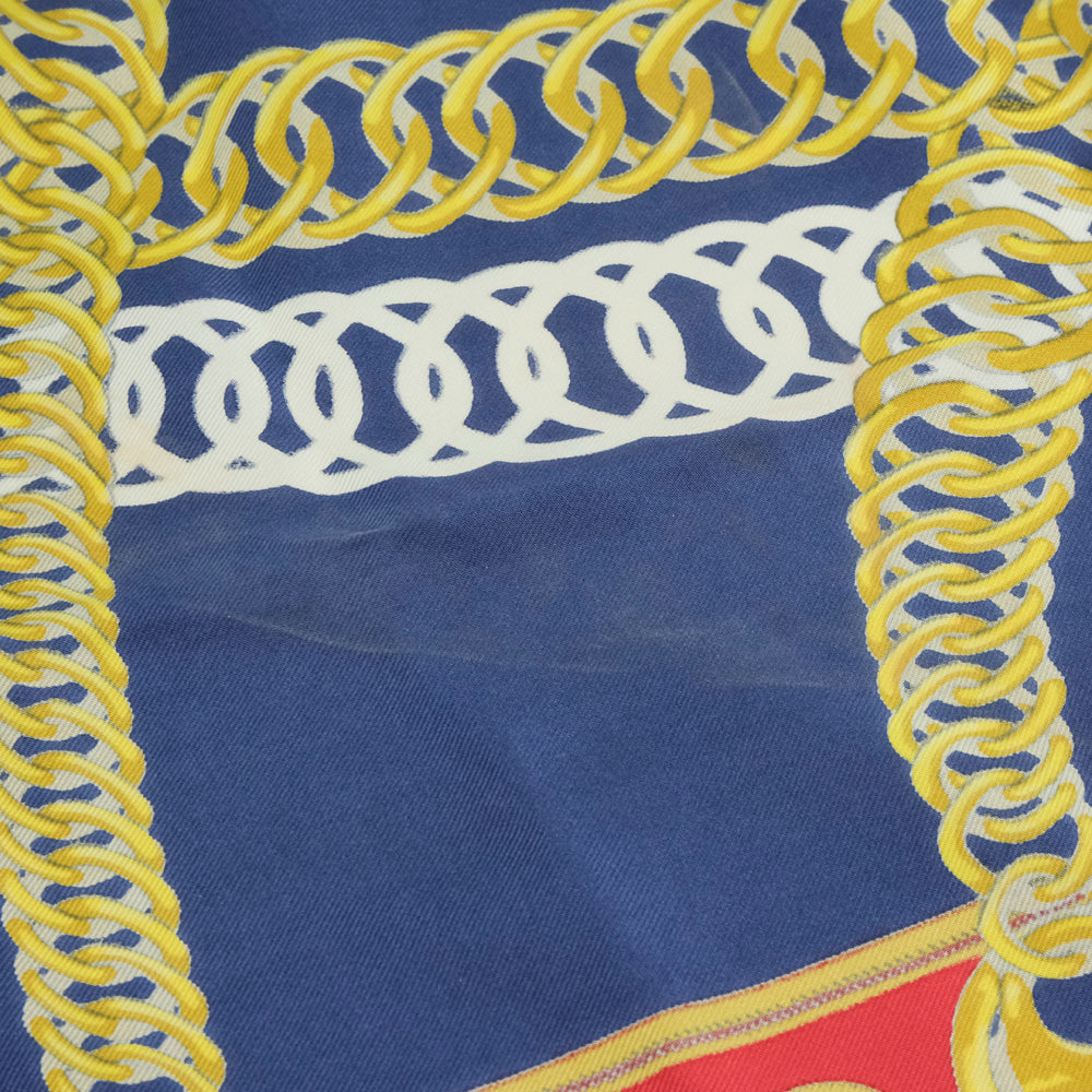 HERMES scarf silk Red and blue Carre90 Women Used