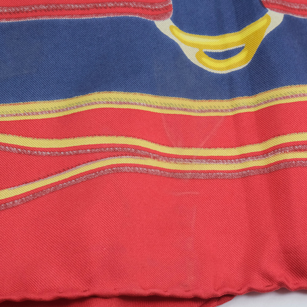 HERMES scarf silk Red and blue Carre90 Women Used