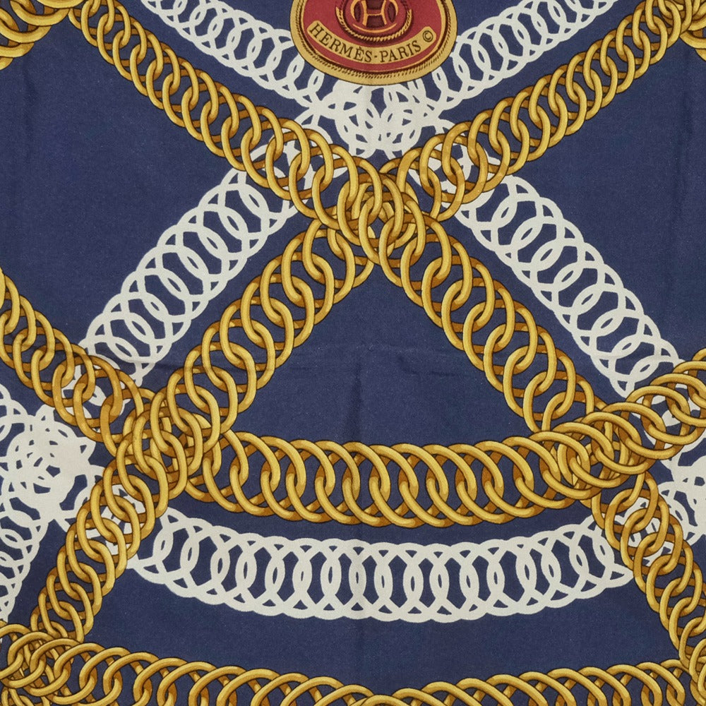 HERMES scarf silk Red and blue Carre90 Women Used