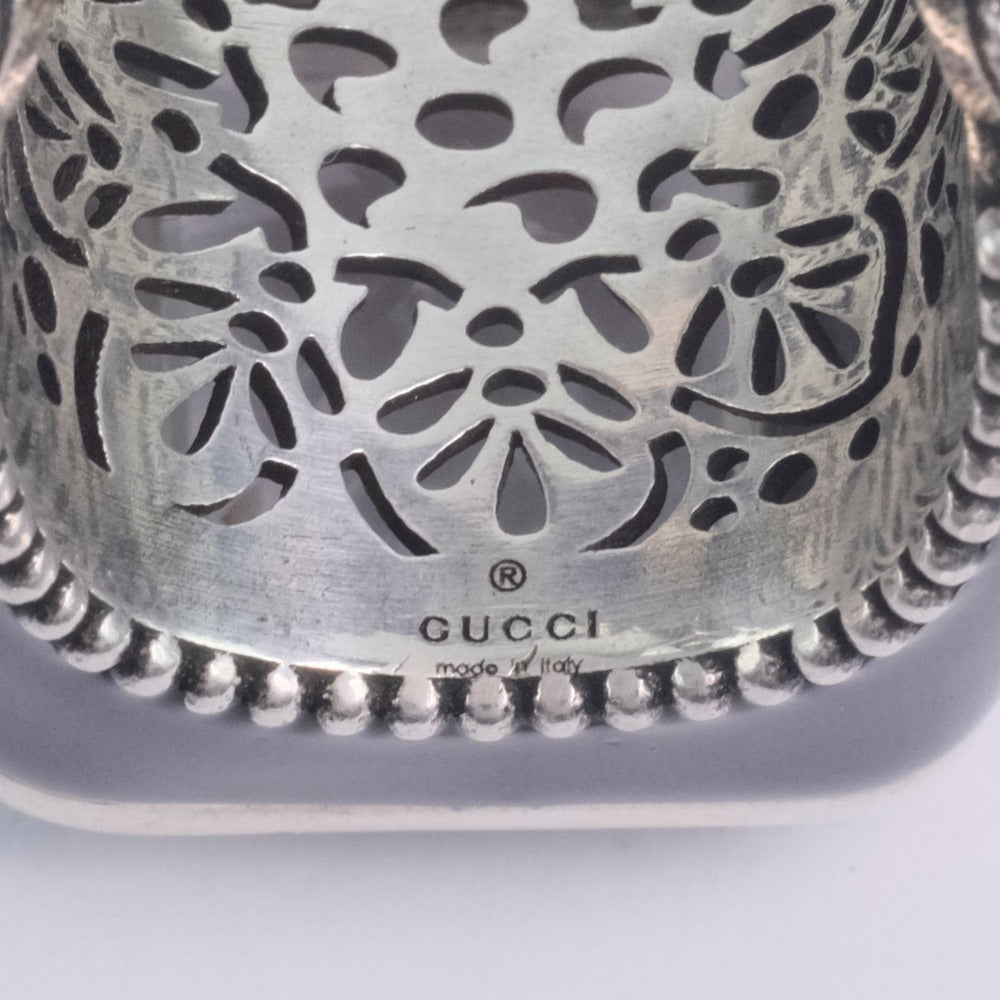 GUCCI Ring Silver925, Crystal black Clear stone Women No. 9 Used