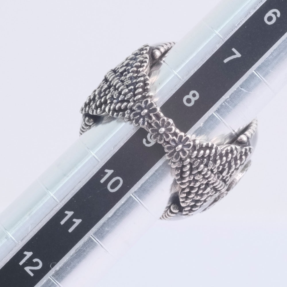 GUCCI Ring Silver925, Crystal black Clear stone Women No. 9 Used