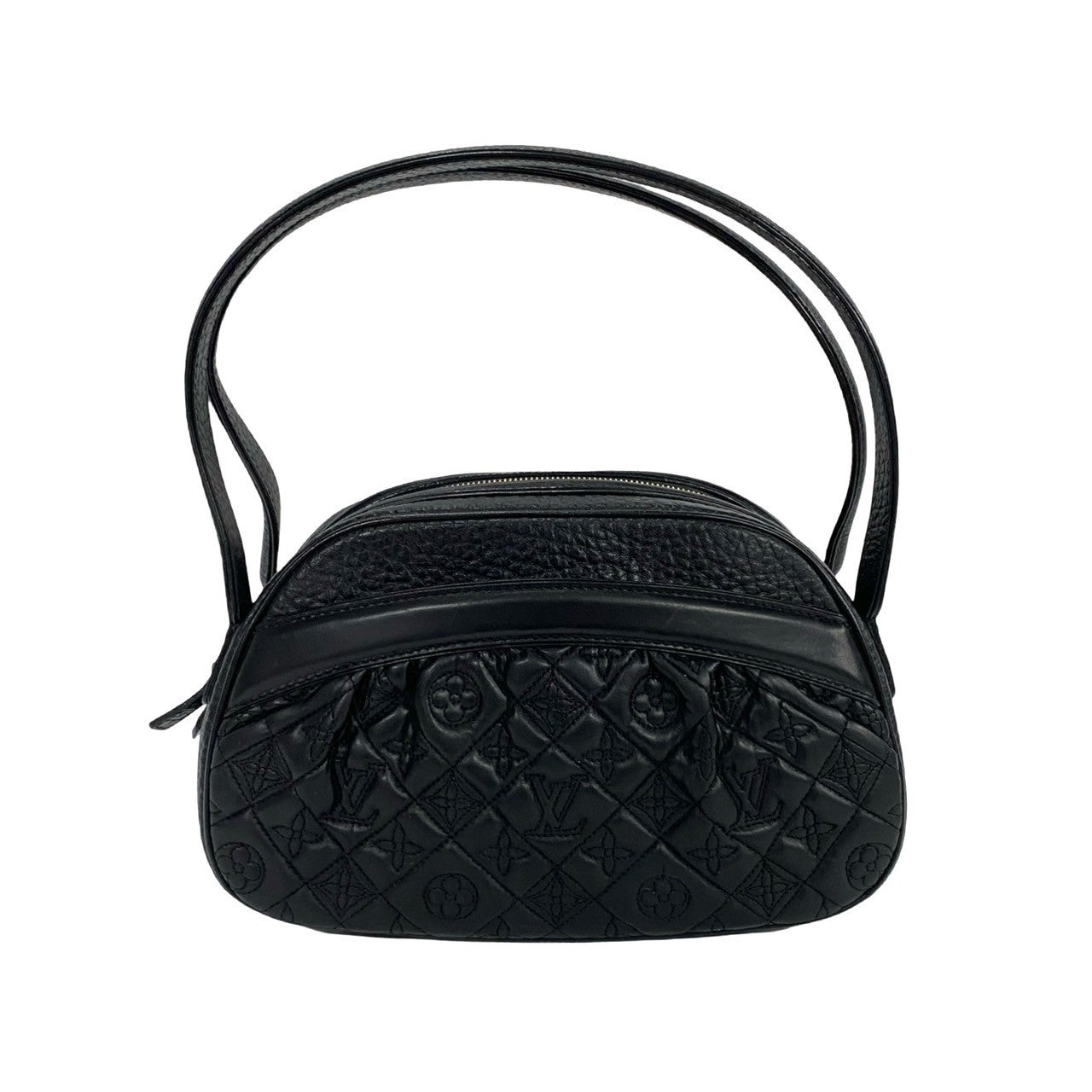 LOUIS VUITTON Handbag leather black Monogram Vienna Clara