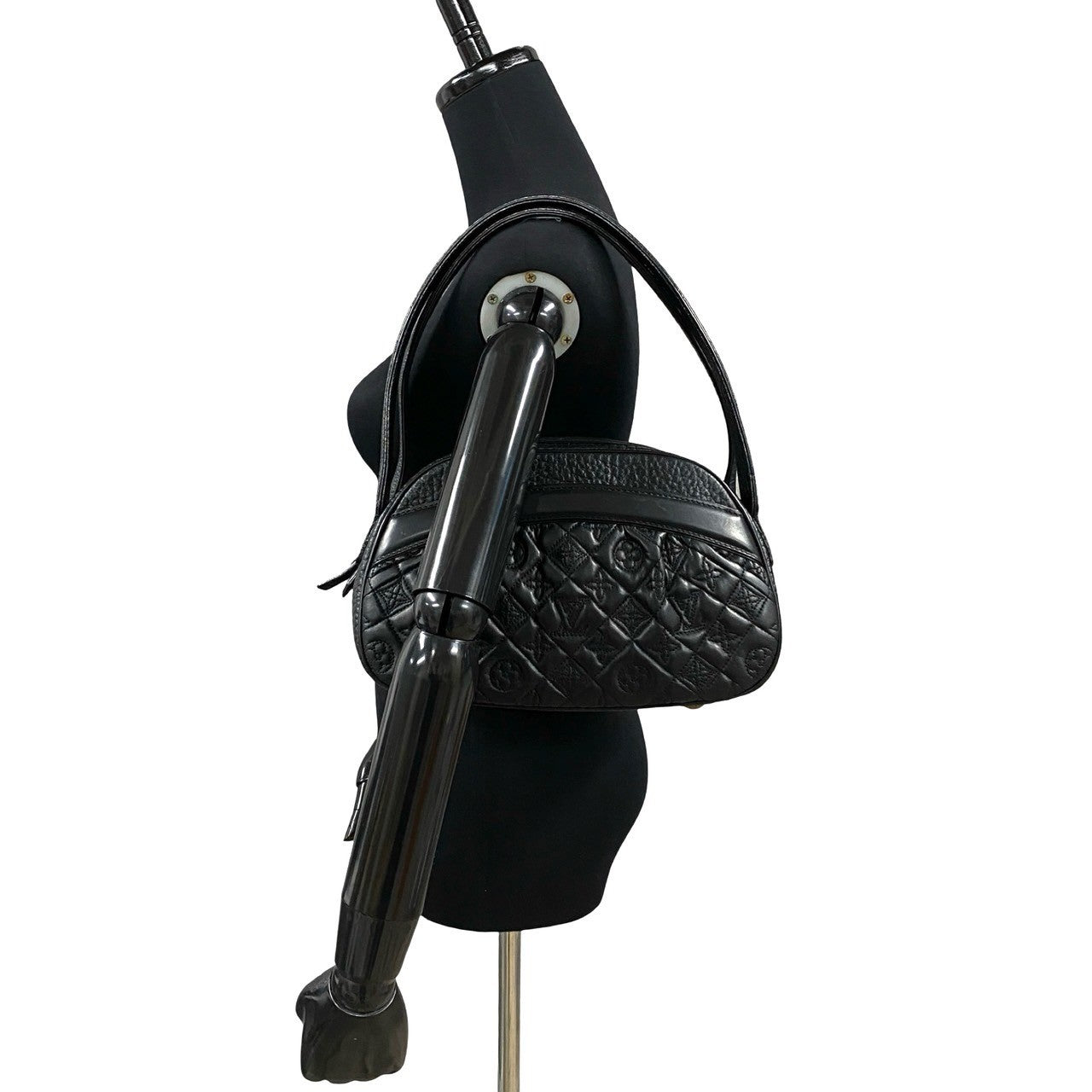 LOUIS VUITTON Handbag leather black Monogram Vienna Clara