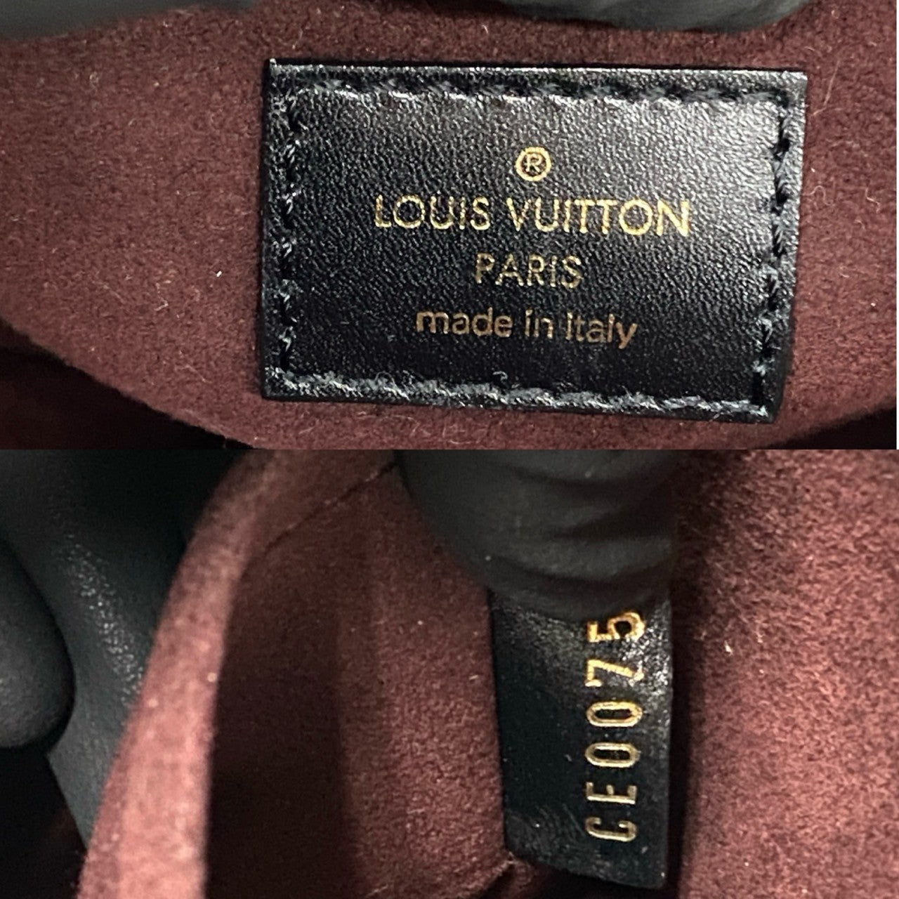 LOUIS VUITTON Handbag leather black Monogram Vienna Clara