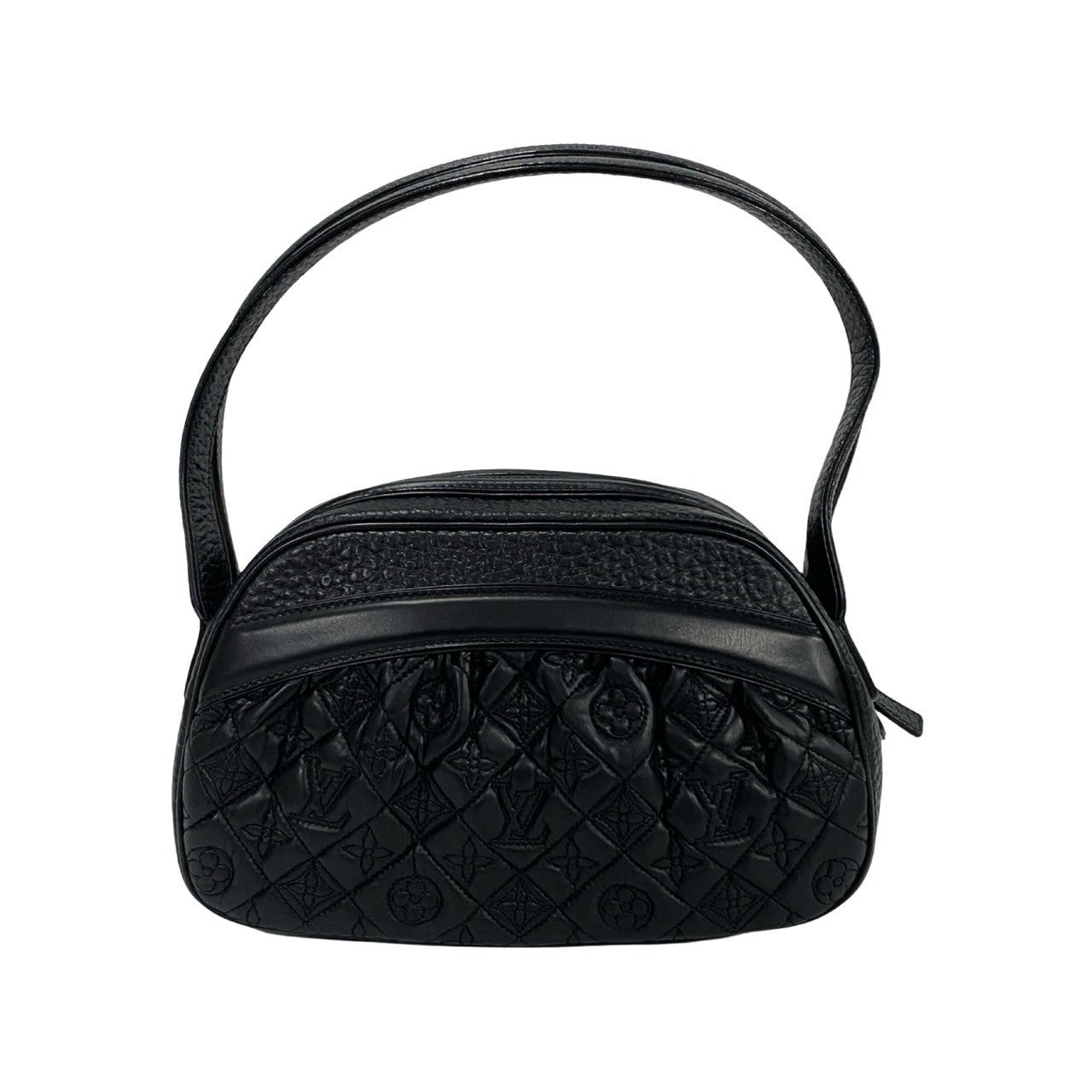LOUIS VUITTON Handbag leather black Monogram Vienna Clara