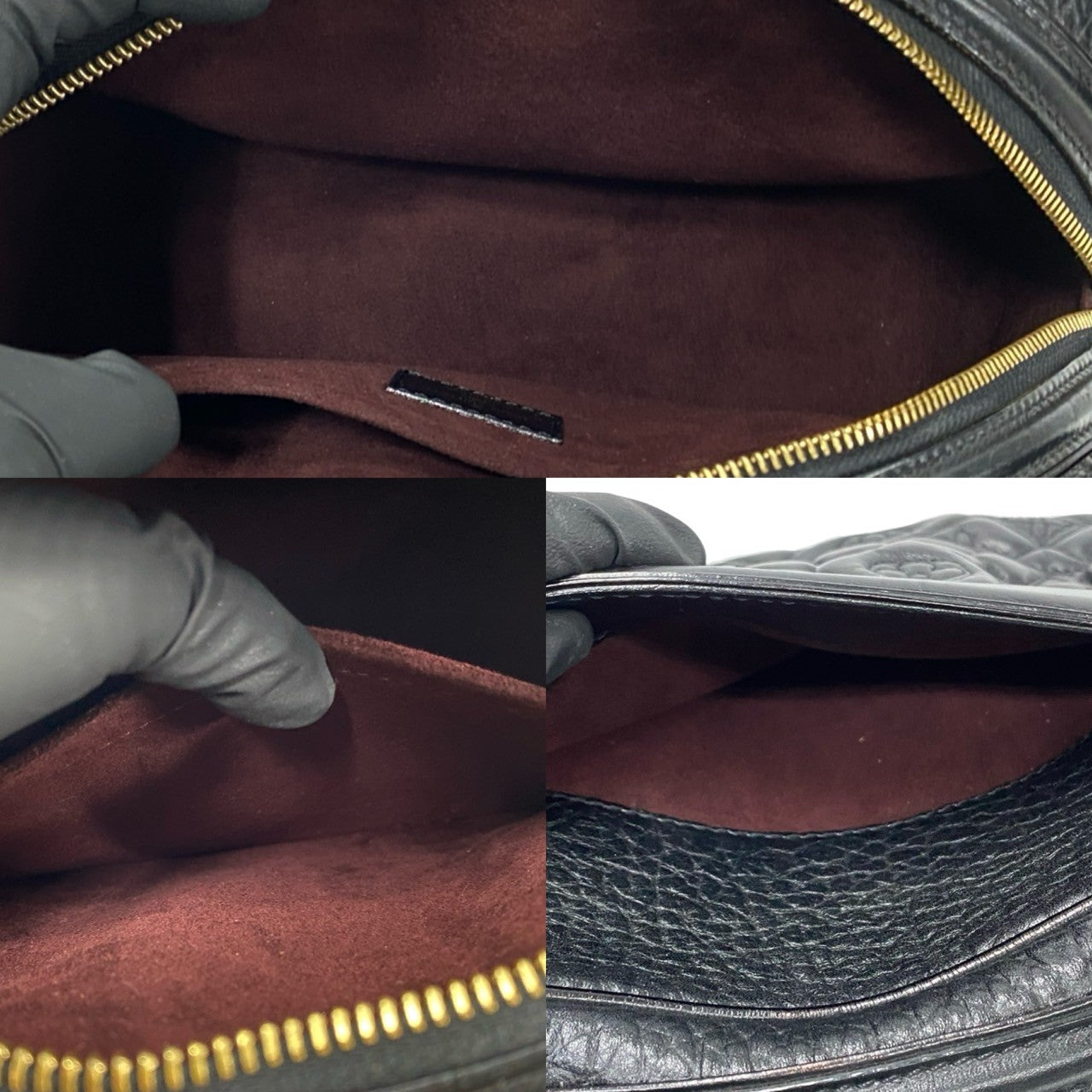 LOUIS VUITTON Handbag leather black Monogram Vienna Clara