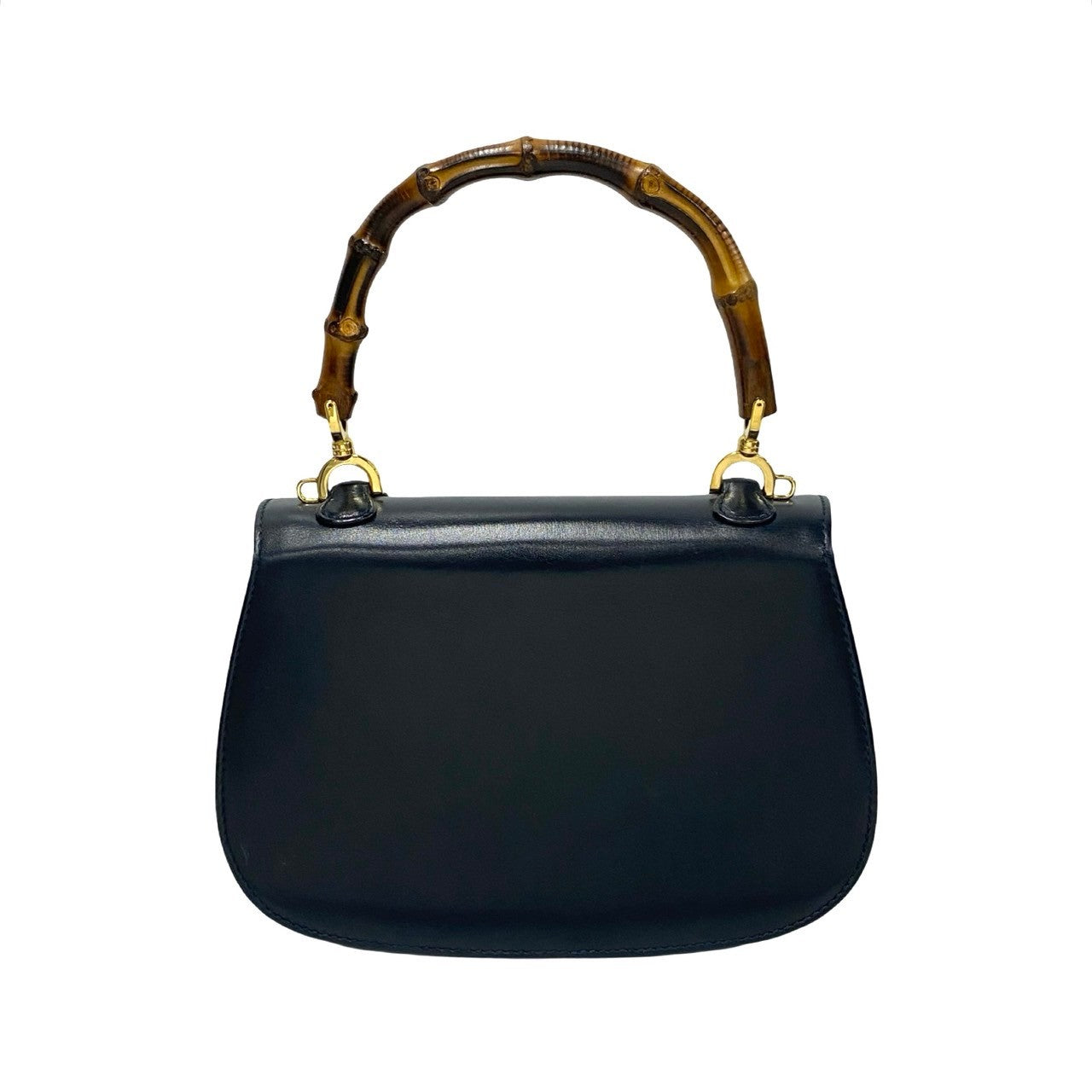 GUCCI Handbag leather Navy Bamboo