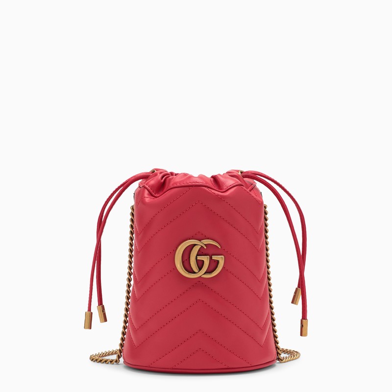 Gucci Gg Marmont Red Leather Bucket Bag Women