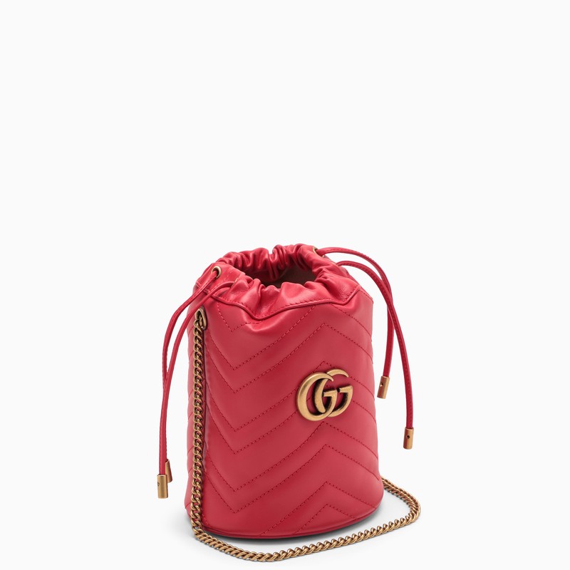 Gucci Gg Marmont Red Leather Bucket Bag Women