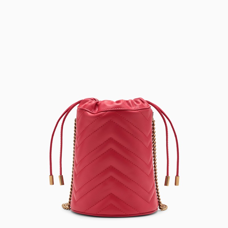 Gucci Gg Marmont Red Leather Bucket Bag Women