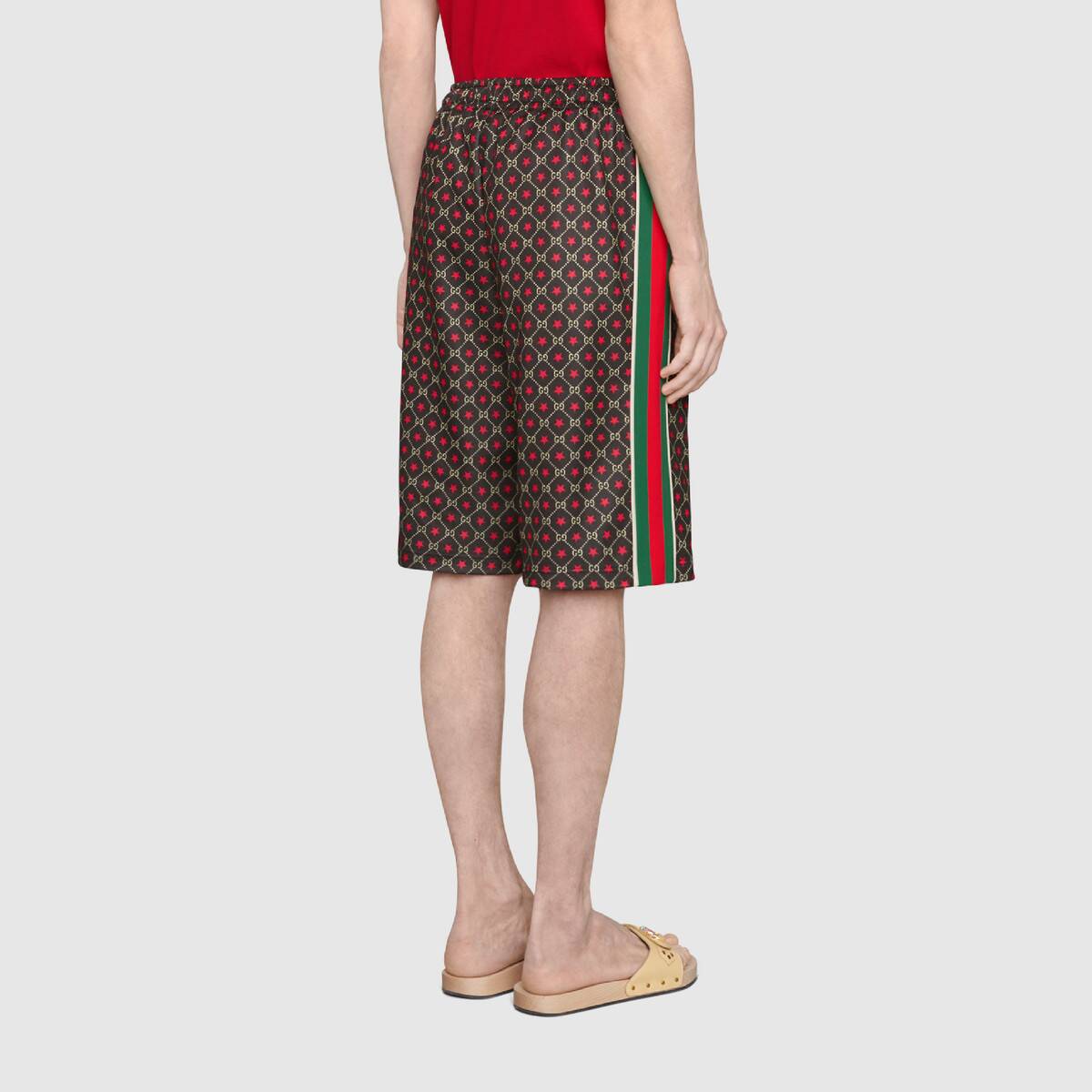 Gucci GG Star Print Track Shorts in Black