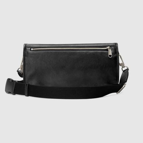 Gucci Medium Soft Leather Messenger Bag In Black