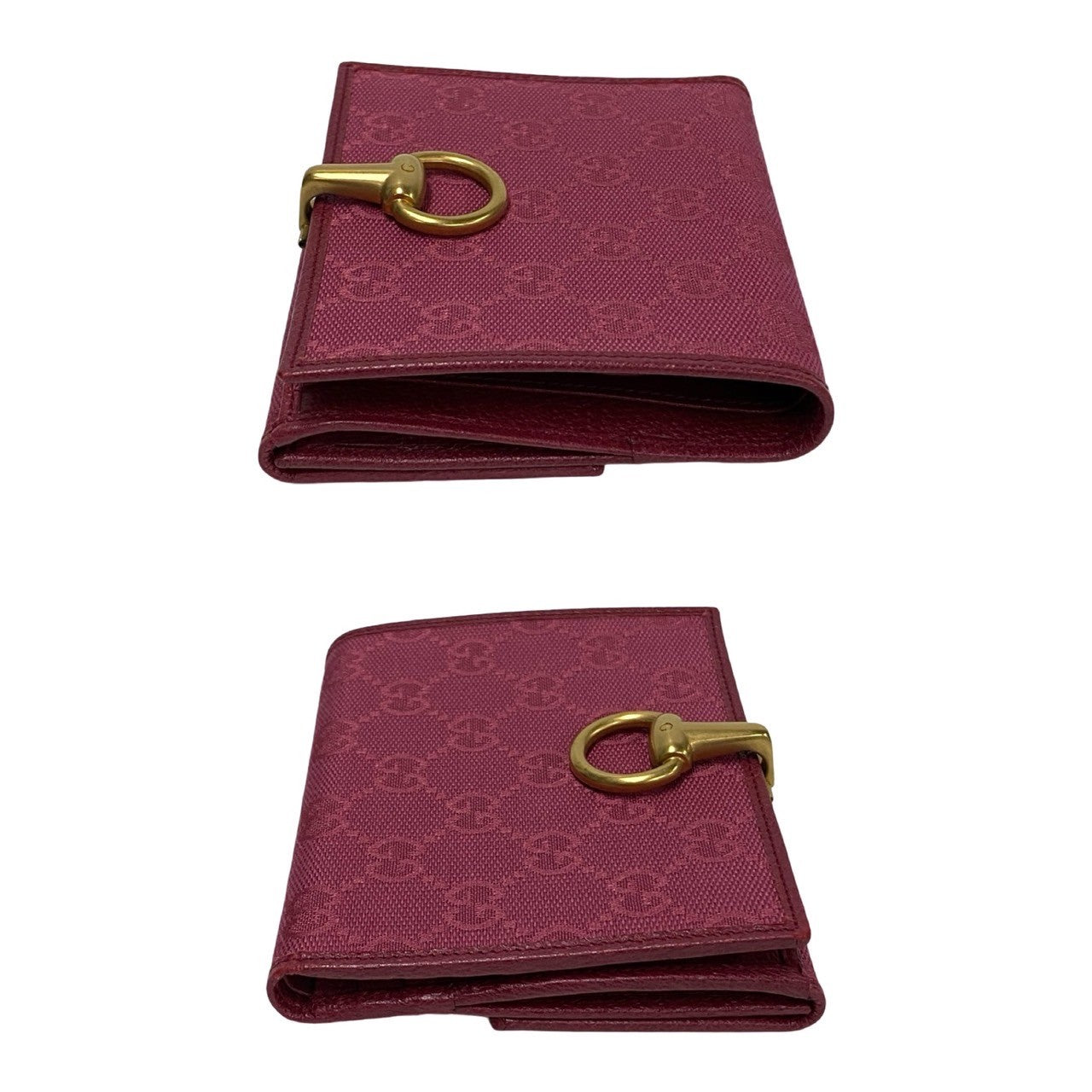 GUCCI Bifold Wallet leather pink