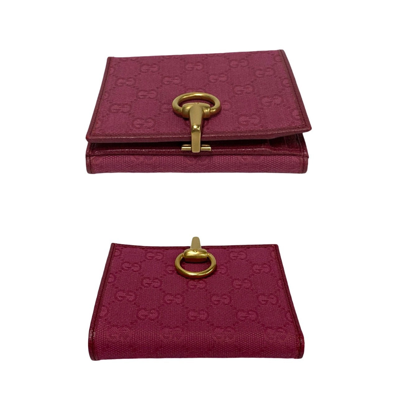 GUCCI Bifold Wallet leather pink