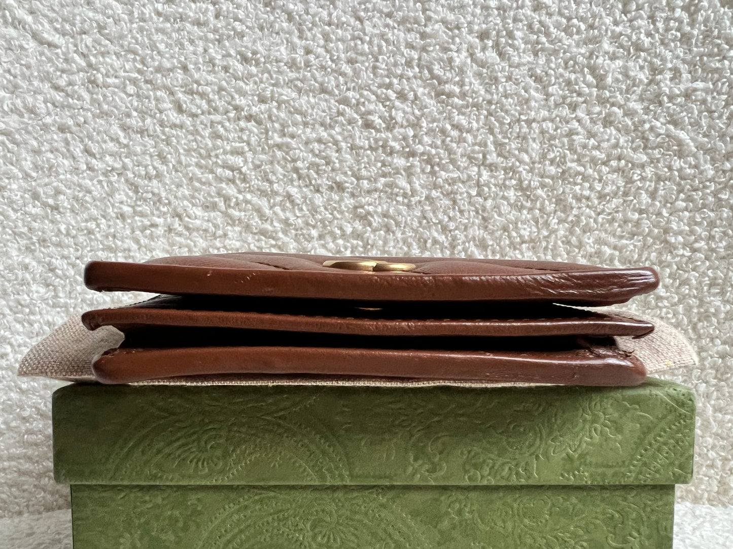 Gucci GG Brown Marmont Matelassé Card Case Wallet (RRP £380)