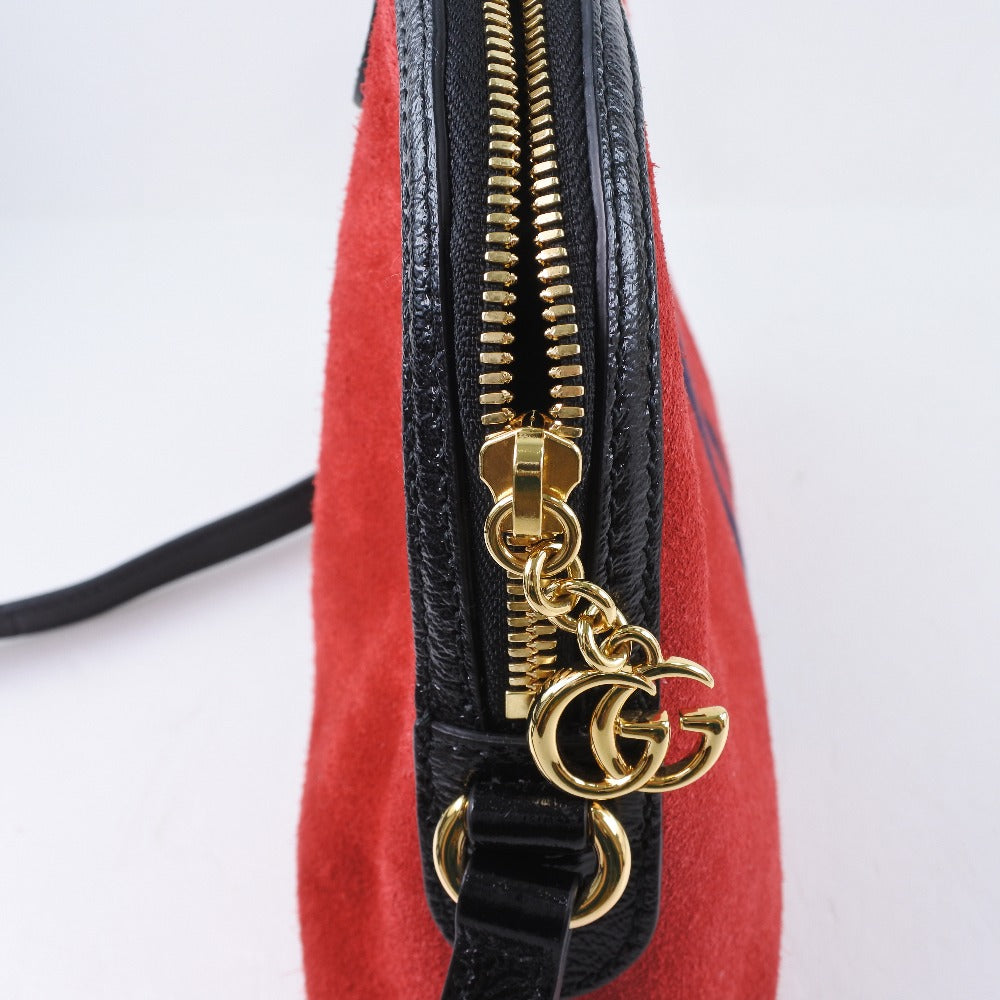 GUCCI Shoulder Bag 499621 Suede, Leather Red Ofidia Women Used