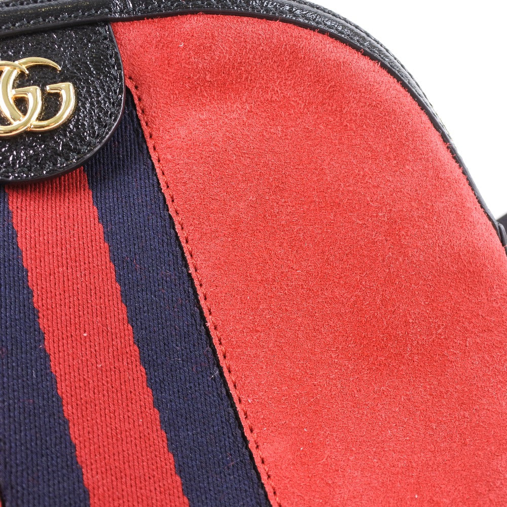GUCCI Shoulder Bag 499621 Suede, Leather Red Ofidia Women Used