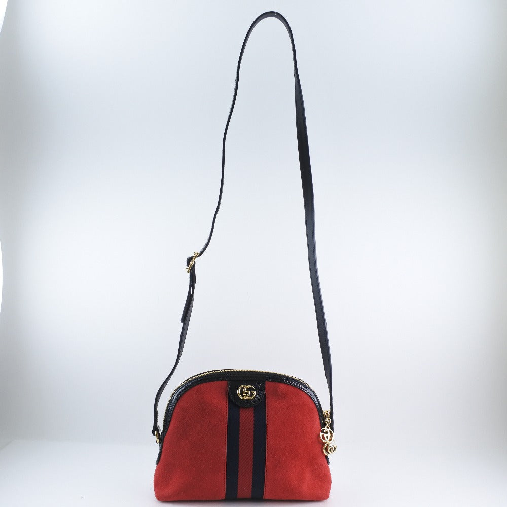 GUCCI Shoulder Bag 499621 Suede, Leather Red Ofidia Women Used