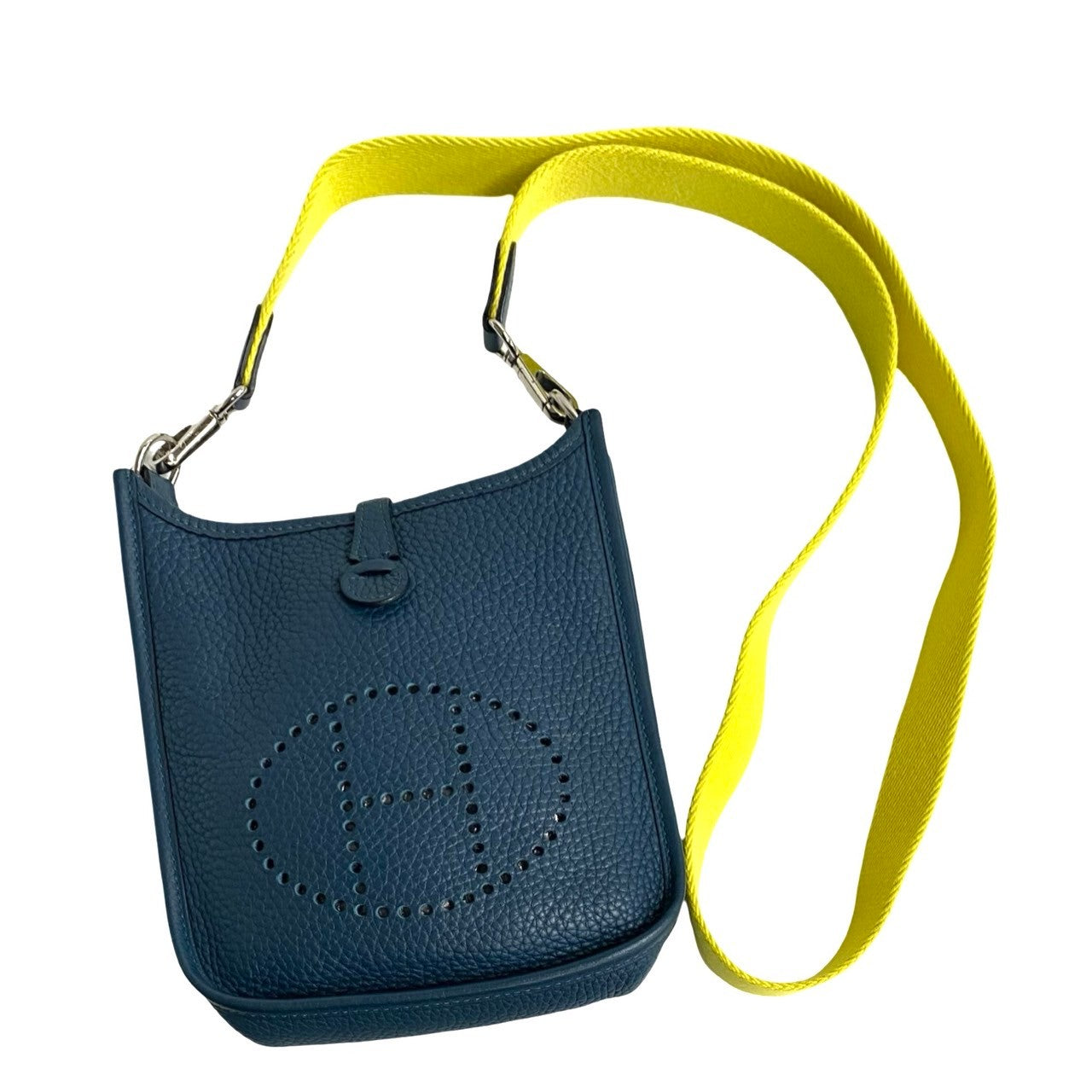 HERMES Shoulder Bag Taurillon Clemence, Leather blue Evelyn TPM Women Used
