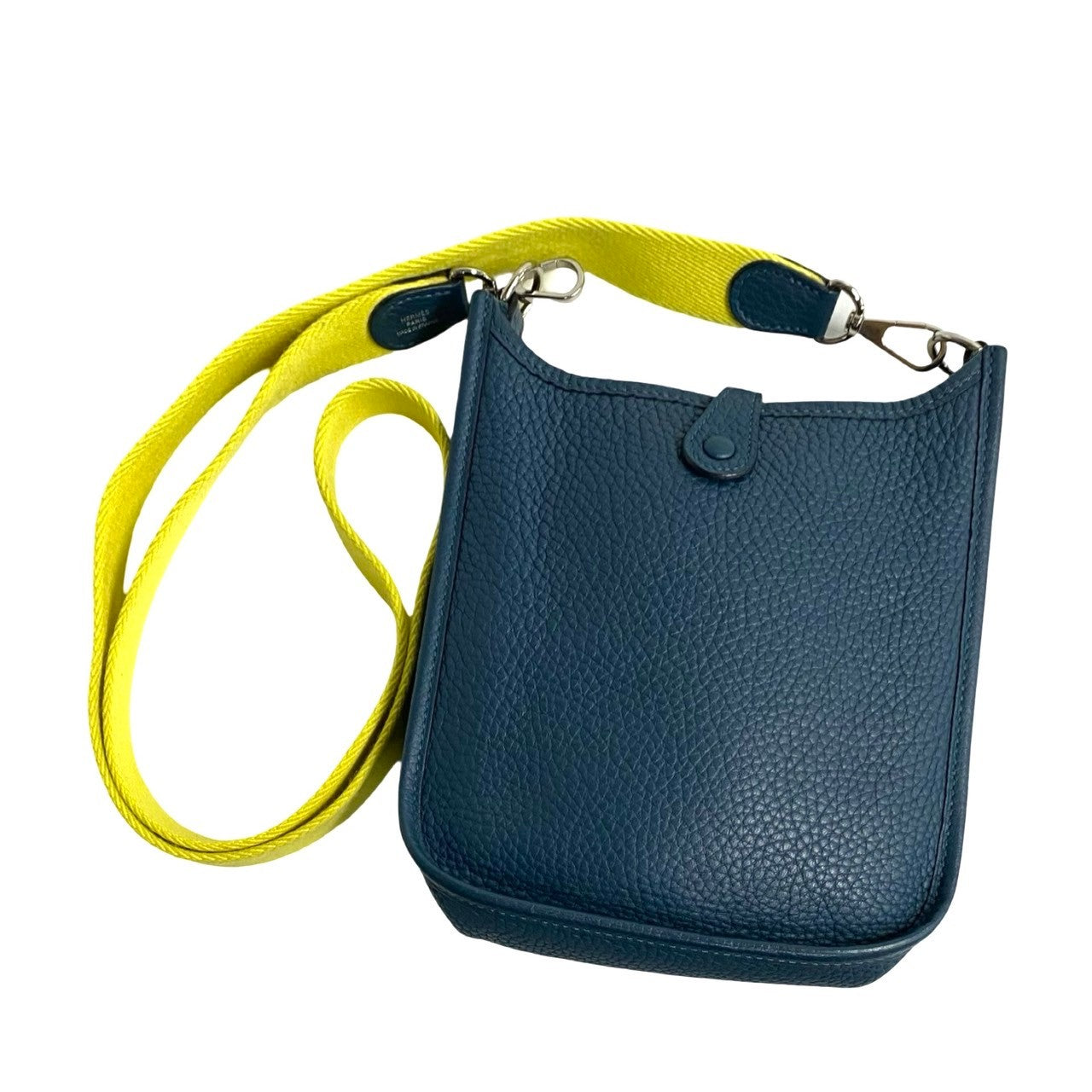 HERMES Shoulder Bag Taurillon Clemence, Leather blue Evelyn TPM Women Used