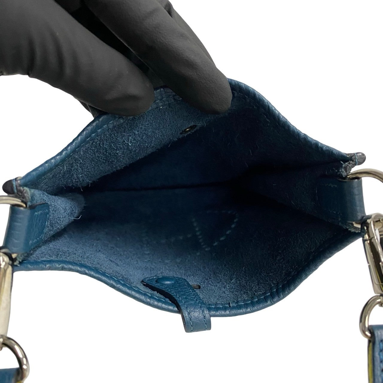 HERMES Shoulder Bag Taurillon Clemence, Leather blue Evelyn TPM Women Used