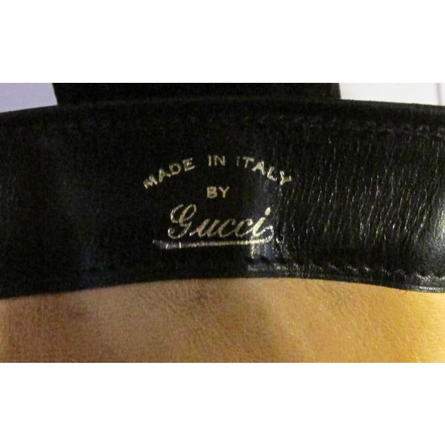 Gucci Vintage Black Suede And Leather Shoulder Bag