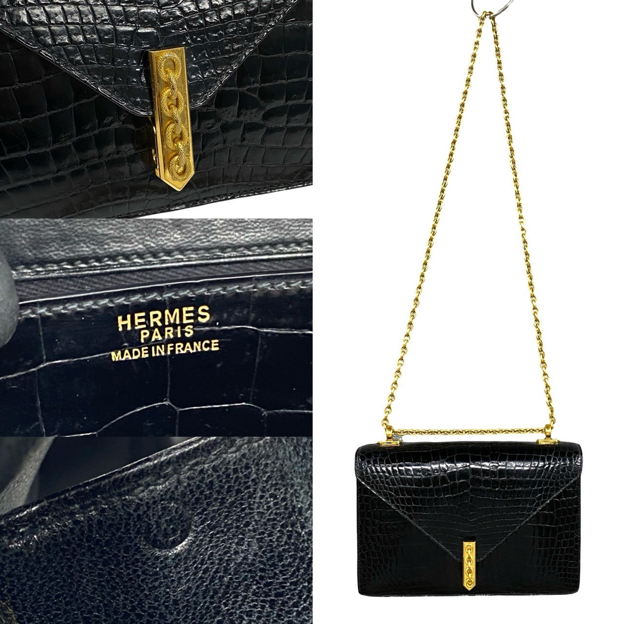 HERMES Shoulder Bag Polosus black Alcazar Women Used