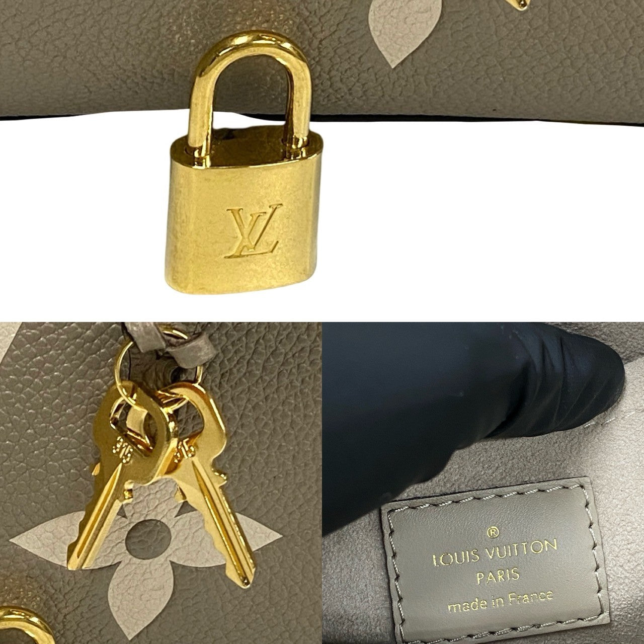 LOUIS VUITTON Handbag leather beige Monogram Ann Platt Montaigne BB Women Used