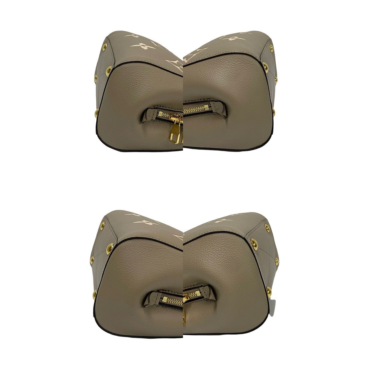 LOUIS VUITTON Handbag leather beige Monogram Ann Platt Montaigne BB Women Used