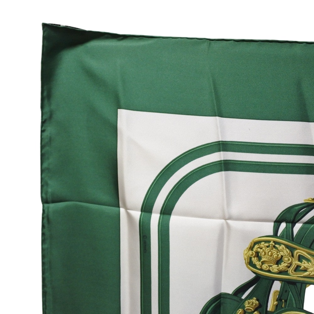 HERMES scarf silk green Carre90 Women Used