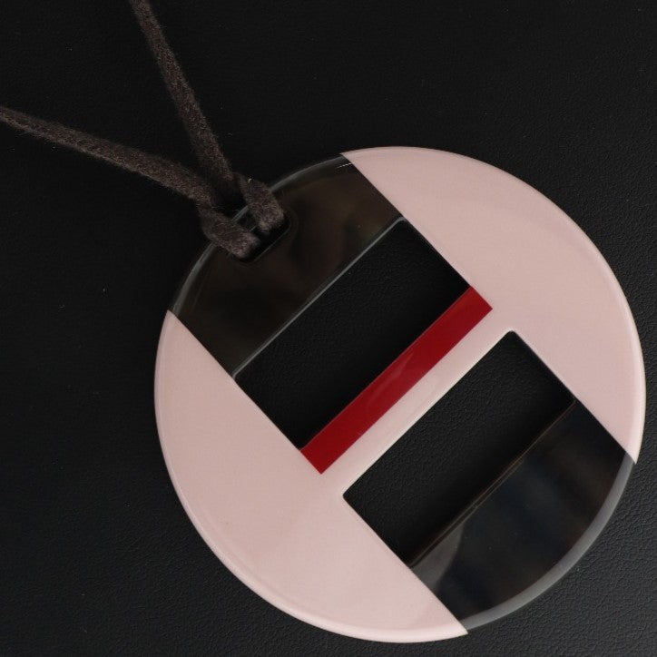 HERMES Necklace Buffalo horn Brown Women Used