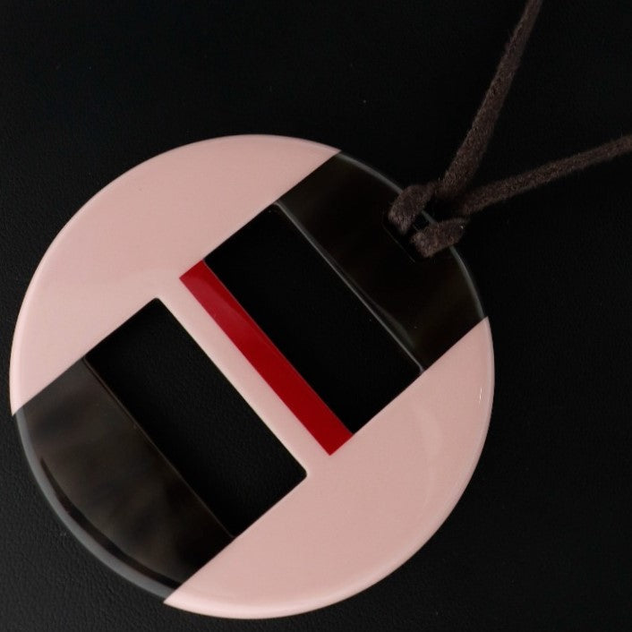 HERMES Necklace Buffalo horn Brown Women Used