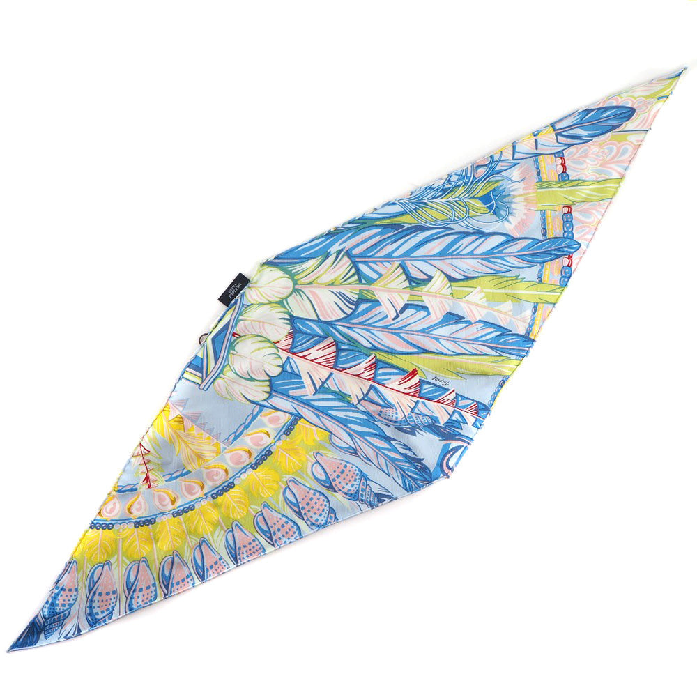 HERMES scarf silk blue dance pacific Rosan Junano Women Used