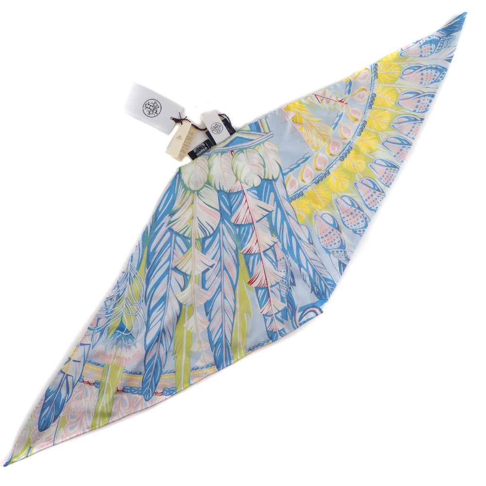 HERMES scarf silk blue dance pacific Rosan Junano Women Used