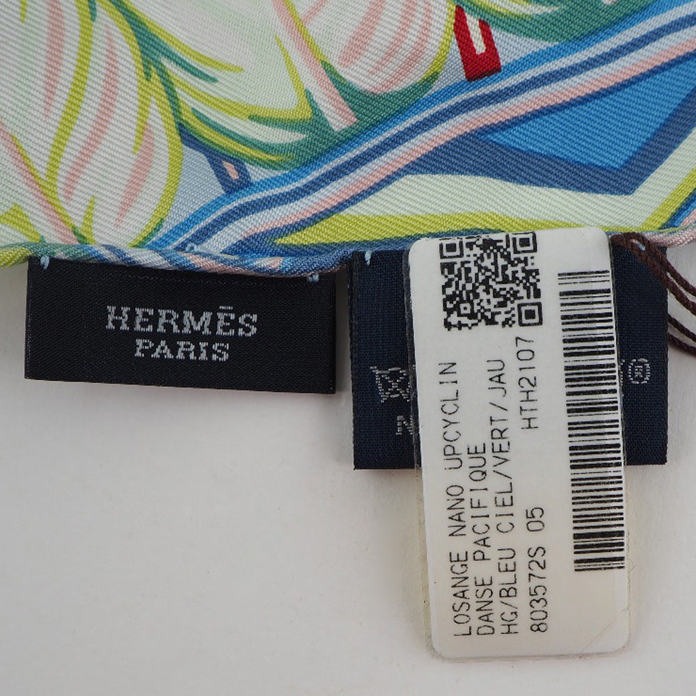 HERMES scarf silk blue dance pacific Rosan Junano Women Used