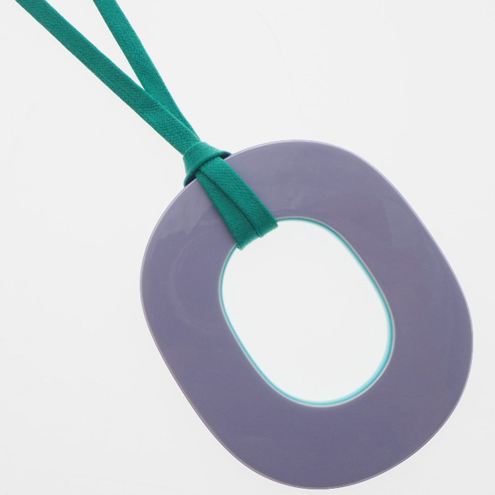 HERMES Necklace 052880FL Lacquer, Silk Green Ism Pigman Women Used