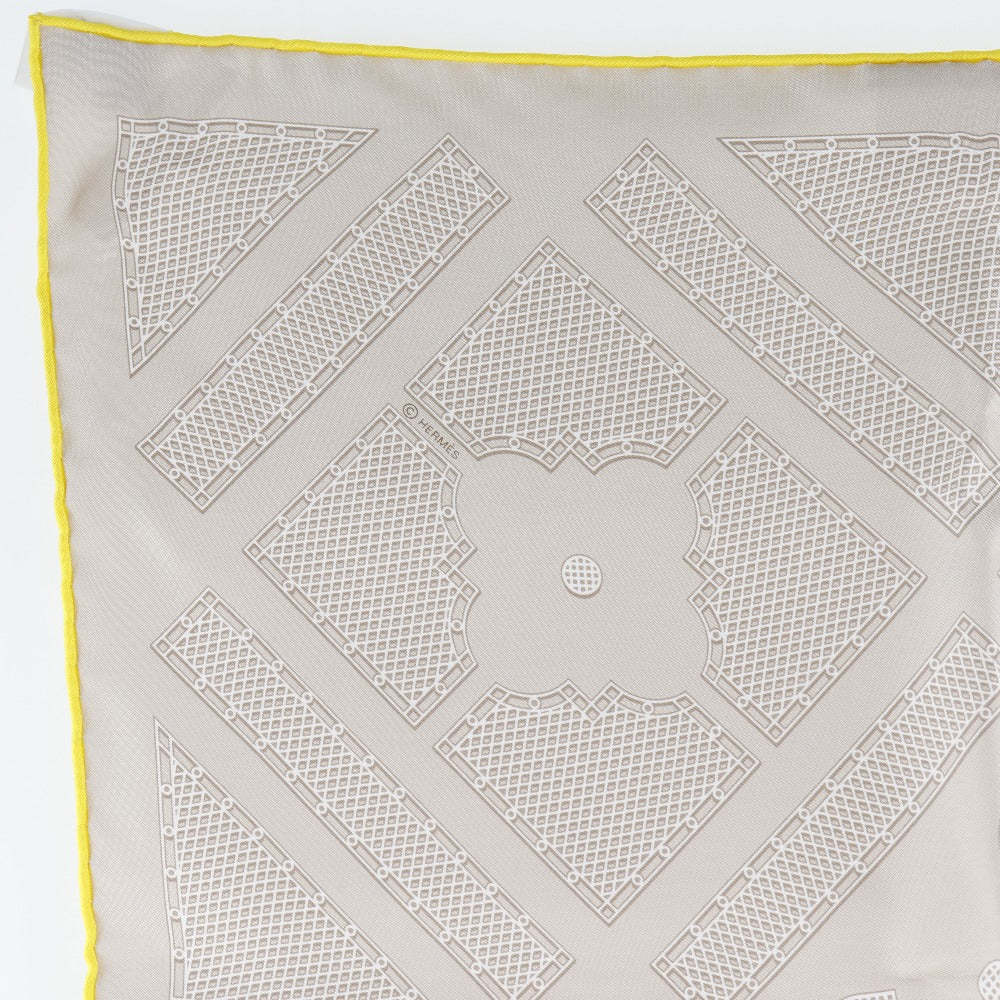 HERMES scarf silk beige gavroche serie Carre45 Women Used