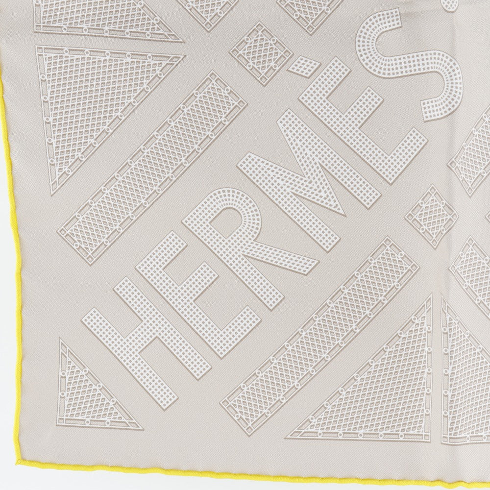 HERMES scarf silk beige gavroche serie Carre45 Women Used