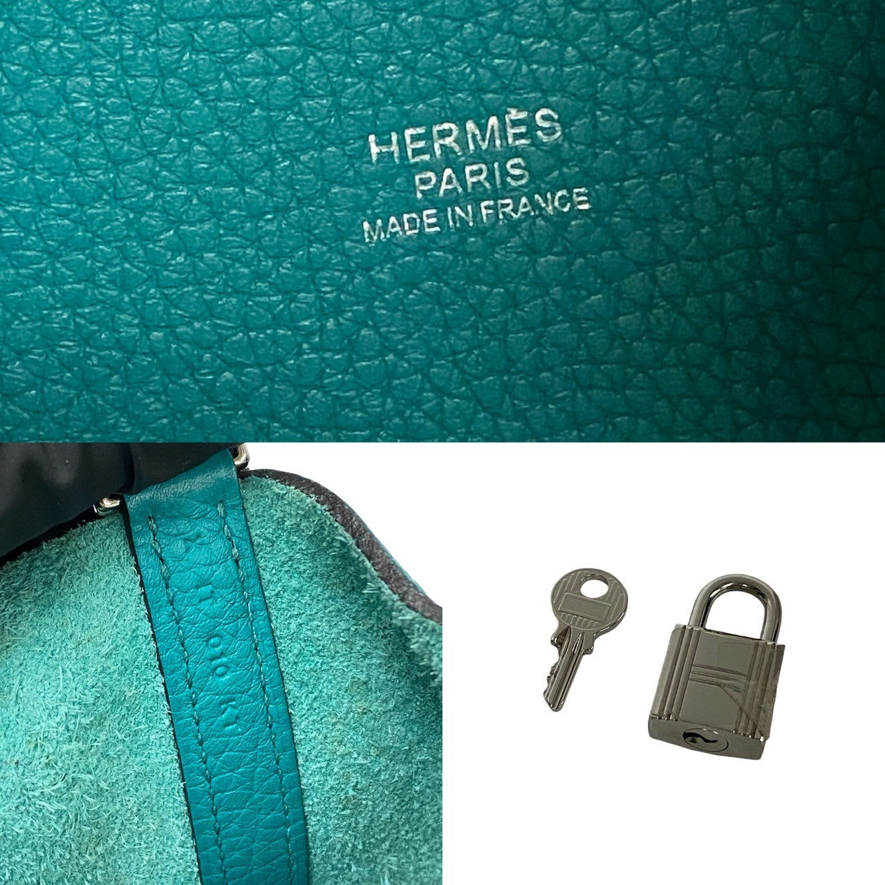 HERMES Handbag Taurillon Clemence blue Picotan Lock PM Women Used