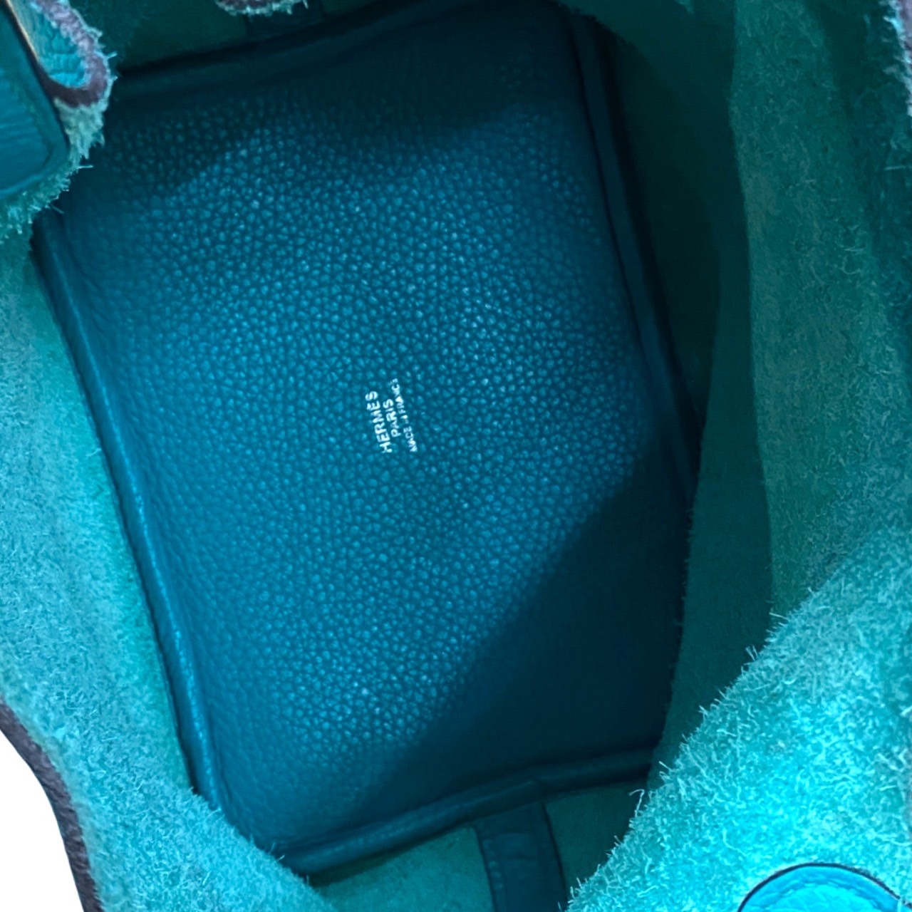 HERMES Handbag Taurillon Clemence blue Picotan Lock PM Women Used