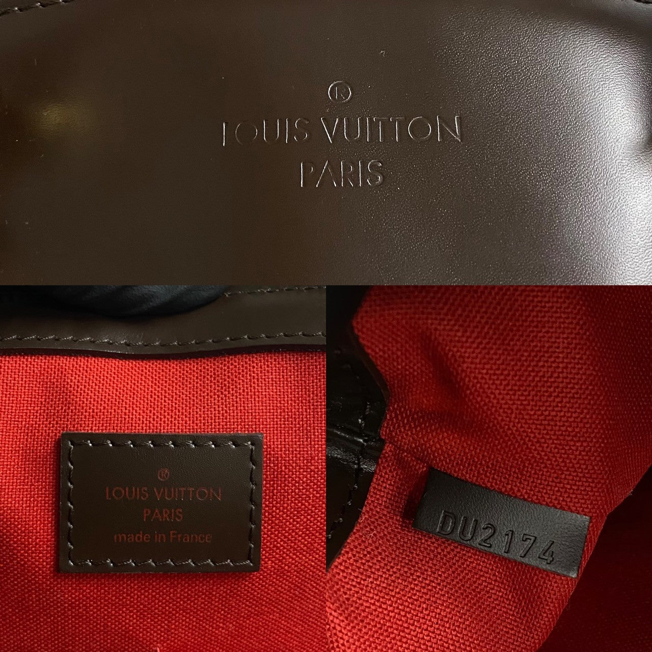 LOUIS VUITTON Handbag Leather, PVC Brown Damier Verona MM Women Used
